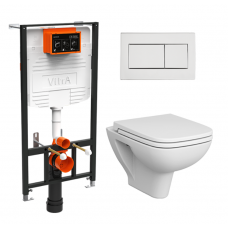 Комплект инсталляции с подвесным унитазом VITRA S20 с сиденьем и кнопкой 9004B003-7207